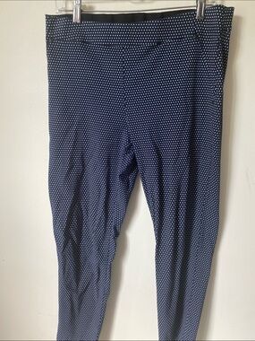 cleo Navy Blue Polka Dot Stretch Pants